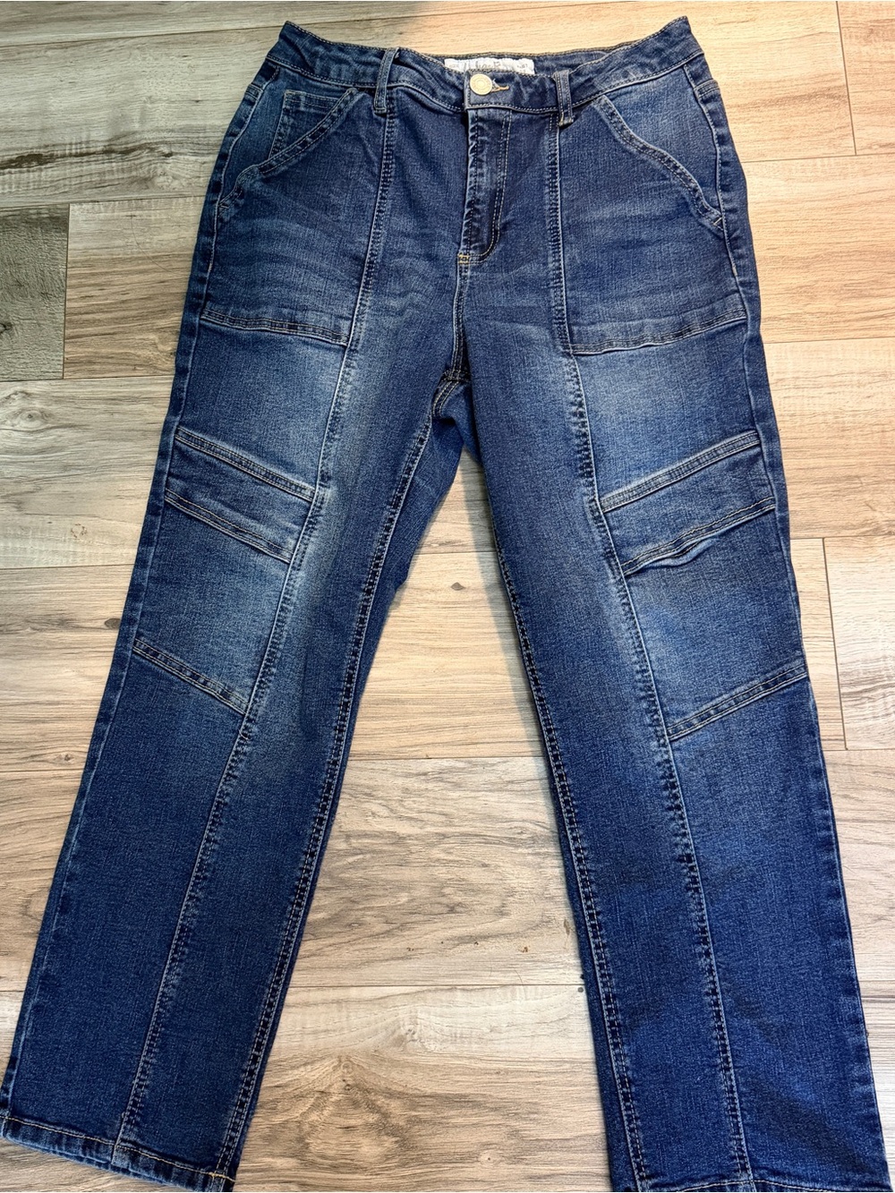 Indigo Rein Women’s Blue Straight Carpenter Jeans